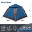 4 Person Instant Pop Up Beach Shade Camping Family Tent Shelter 240x240x156cm Blue