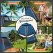 4 Person Instant Pop Up Beach Shade Camping Family Tent Shelter 240x240x156cm Blue