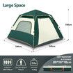 4 Person Instant Pop Up Camping Shelter Beach Shade Family Tent 240x240x156cm Green and White