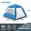 4 Person Instant Pop Up Camping Family Tent Beach Shade 240x240x156cm Blue and White