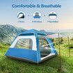 4 Person Instant Pop Up Camping Family Tent Beach Shade 240x240x156cm Blue and White