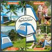 4 Person Instant Pop Up Camping Family Tent Beach Shade 240x240x156cm Blue and White