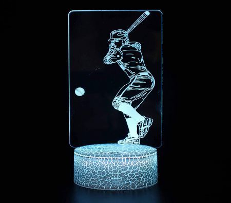 3D Baseball Night Light 16 Color Change Remote Control