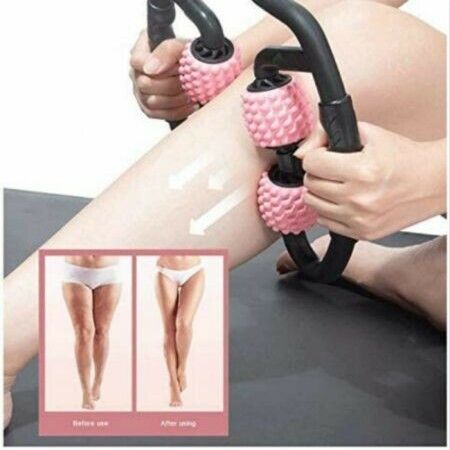 Foam Roller Massage Stick for Home Leg Muscle Relieve After Workout Exercise Self Massager Deep Tissue Facsia Pain Relieve (Black+Pink)