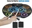 Flexible, Completely Portable Electronic Drum Set, Roll Up Drum Practice Pad with Headphone Jack without Speaker Drum Pedals 12 Hours Playtime, Great Holiday Birthday Gift for Kids