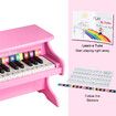 Melodic 25 Keys Mini Electric Keyboard Piano Toy for Children Hand-Eye Coordination Pink 