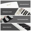 Melodic Hammer Action Keyboard Electric Digital Piano 88-Key Weighted 128 Polyphony 3 Pedals White