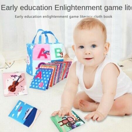 2021 Newest Creator Baby 26 Pieces of Montessori Early Education Zoo Series Set Soft Letter Card Cloth Book Word Enlightenment Book
