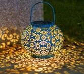 Solar Big Lantern Hanging Garden Outdoor Lights Metal Waterproof LED Table Lamp Decorative