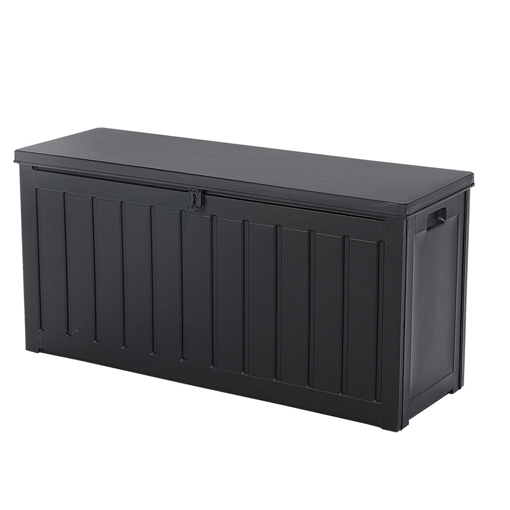 Gardeon Outdoor Storage Box 240L Container Lockable Garden Bench Tool Shed Black