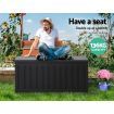 Gardeon Outdoor Storage Box 240L Container Lockable Garden Bench Tool Shed Black