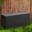 Gardeon Outdoor Storage Box 240L Container Lockable Garden Bench Tool Shed Black