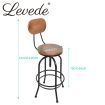 Levede 4x Industrial Bar Stools Kitchen Stool Wooden Barstools Swivel Vintage