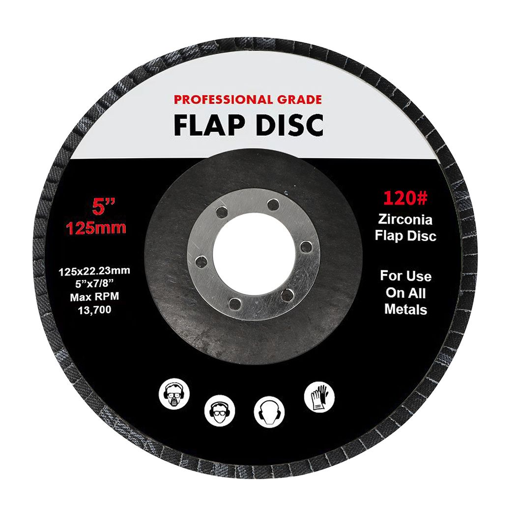 Traderight Flap Discs 125mm 5" Zirconia Sanding Wheel 120 # Sander Grinding x10