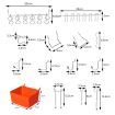 Pegboard Hooks Storage Bins Hanger Locks Parts Steel Tray Organizer Bin 138PC