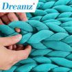 Dreamz Knitted Weighted Blanket Chunky Bulky Knit Throw Blanket 3KG Blue Green