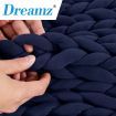 Knitted Weighted Blanket Chunky Navy Kids