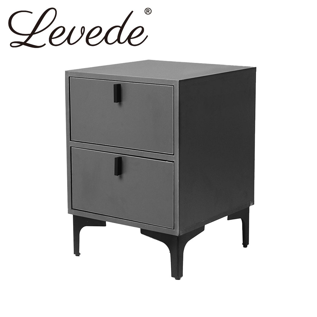 Levede Bedside Tables Side Table Bedroom Nightstand 2 Drawers Storage Cabinet