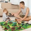 Dinosaur Toy Activity Play Mat Set for Kids Toddlers with Trees Soldiers Rocks 30PCS