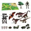 Dinosaur Toy Activity Play Mat Set for Kids Toddlers with Trees Soldiers Rocks 30PCS