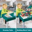 Kids Study Building Block Activity Center Play Table Desk Set with Storage 64x41x43CM