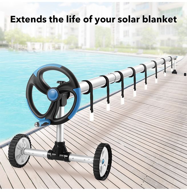 Pool Cover Roller Reel for Swimming Solar Blanket Safety Mat Above
