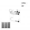 Vike 1/16 oz Round Tungsten Jig Head, Size 3/0 Hook, 4 pack