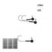 Vike 1/8 oz Round Tungsten Jig Head, Size 2/0 Hook, 3 pack