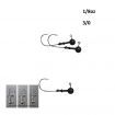 Vike 1/8 oz Round Tungsten Jig Head, Size 3/0 Hook, 3 pack