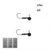 Vike 1/4 oz Round Tungsten Jig Head, Size 2/0 Hook, 2 pack