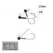 Vike 1/16 oz Weedless Round Tungsten Jig Head, Size 1/0 Hook, 4 pack