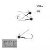 Vike 1/16 oz Weedless Round Tungsten Jig Head, Size 2/0 Hook, 4 pack