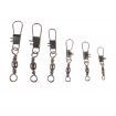 Swimerz Size 3 Barrel Swivel w Interlock Snap Black Nickel, 15 pack