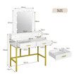 Hollywood Mirror Makeup Vanity Dressing Table 9 LED Lights 4 Drawers for Bedroom White and Gold