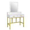 Hollywood Mirror Makeup Vanity Dressing Table 9 LED Lights 4 Drawers for Bedroom White and Gold