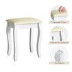 Vanity Dressing Table Stool Set Rotating Makeup Mirror 10 LED Lights Dresser 5 Drawers White