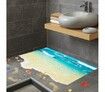 2PCS x 3D Beach footprint Sea Floor Sticker self-adhensive Waterproof 90X60CM