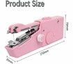 Handheld Sewing Machine, 22 Pcs Mini Portable Cordless Sewing, Household Quick Repairing Tool for Fabric Cloth Handicrafts Home Travel Use (Pink)