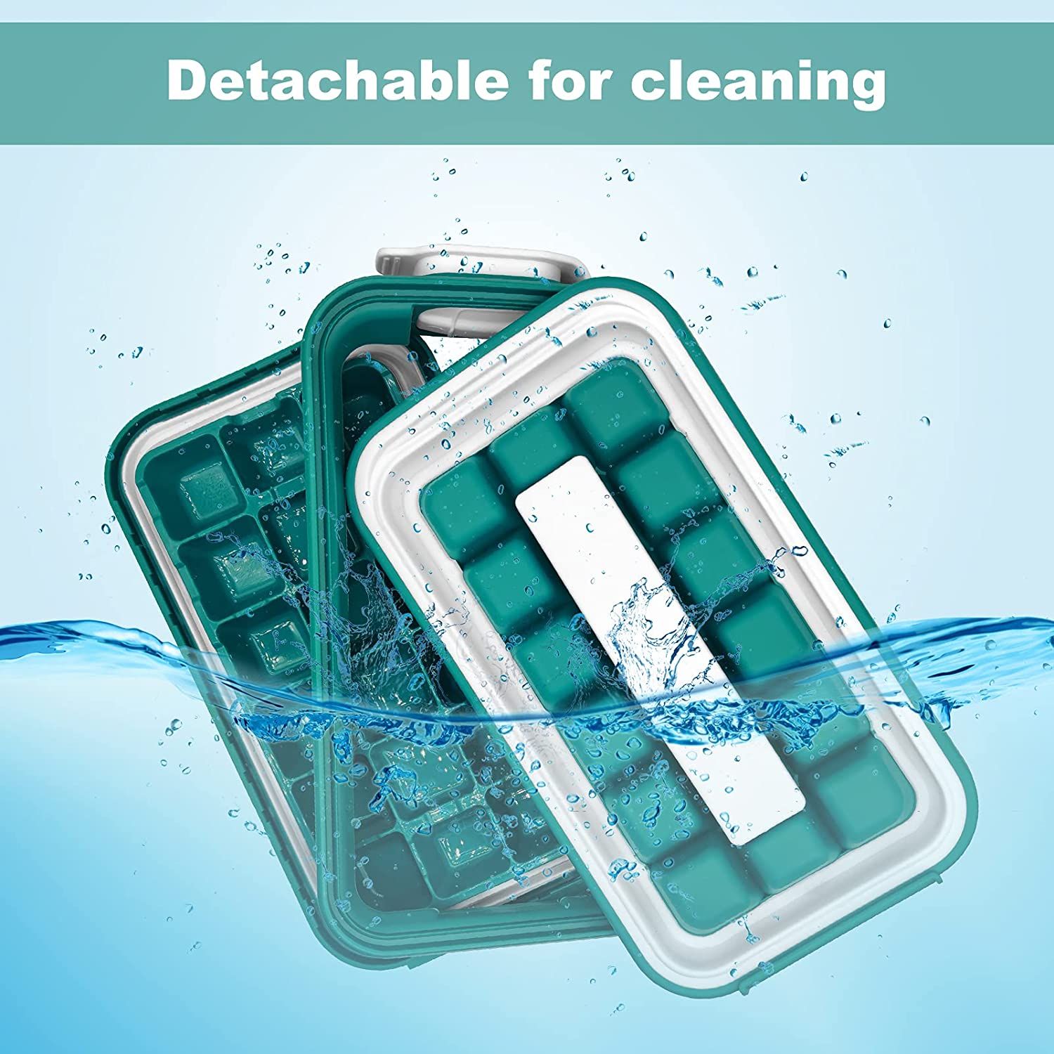 thumbnail image 2 of Icebreaker Silicone Ice Cube Tray - 18 Cube Maker With Dispenser & Storage 2 of 13