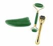 3-in-1 Derma Roller, Jade Roller and Gua Sha Facial Tool Set. With Titanium Microneedle Roller