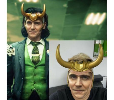 Loki Cosplay Helmet Headwear PVC Headband Halloween Party Prop Crown Horn Gift