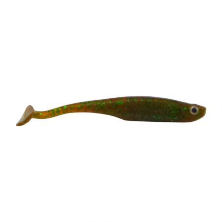 Swimerz Soft Shad 100mm Paddle Tail lure, Green Pumpkin, 6 pack