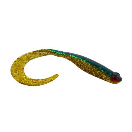Swimerz 100mm Vibro Tail Gold Glitter scented, 5 pack