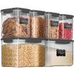 Set of 6 Flour and Sugar Canisters for Pantry Storage and Organization