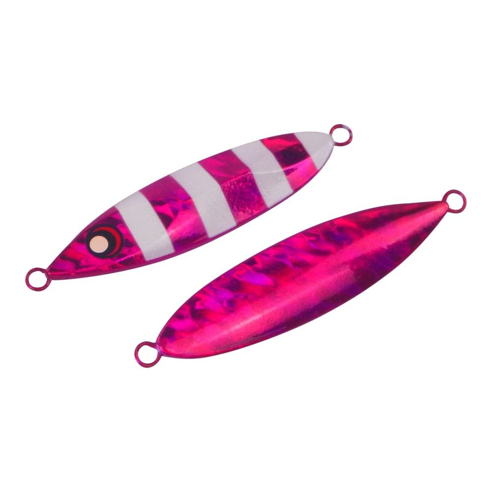 Finesse Slow Pitch Flutter Jig, 60gm, Hot Pink Stripe, 2 pack