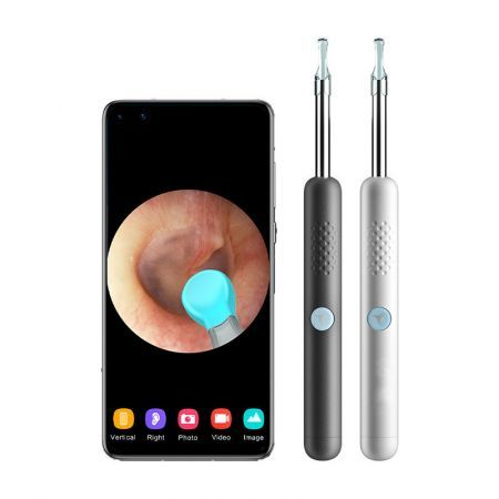 Smart Visual Ear Sticks Endoscope 300W High Precision Earpick Mini Camera Otoscope Health Care Ear Cleaner Set(Col Black)