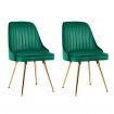 Artiss Dining Chairs Set of 2 Velvet Channel Tufted Green