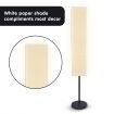 Sarantino Metal Floor Lamp with White Paper Wrinkle Shade Light Stand