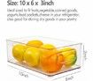 Plastic Refrigerator Organizer Bins, 6 Pack Clear Stackable Food Storage Bins for Pantry,Fridge,Cabinet,Kitchen Organization and Storage