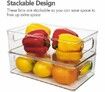 Plastic Refrigerator Organizer Bins, 6 Pack Clear Stackable Food Storage Bins for Pantry,Fridge,Cabinet,Kitchen Organization and Storage